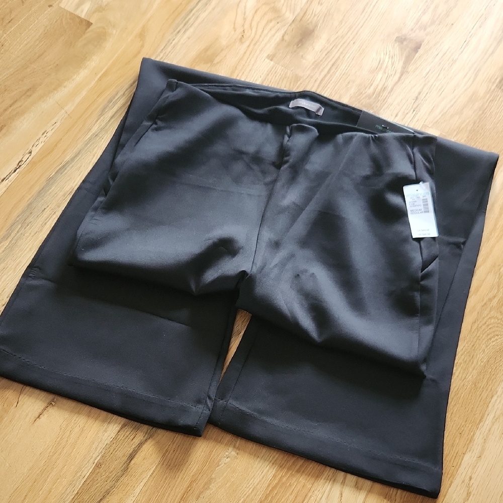 NWT Maurices Black Satiny High Rise Flare Pants - Picture 2 of 5